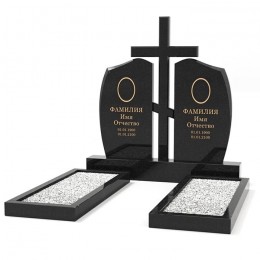 Двойной памятник с крестом ДПГ-012